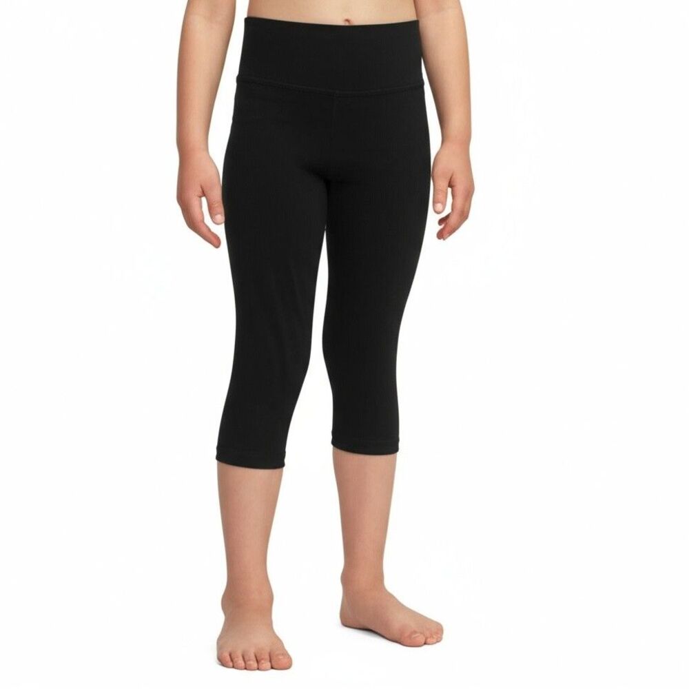 Black Capri Leggings Girls S 6-6X Activewear Workout Comfortable Stretch Cozy